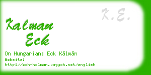 kalman eck business card